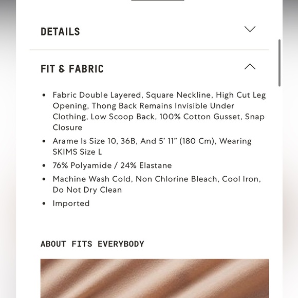 SKIMS FITS EVERYBODY CAMI BODYSUIT - Picture 3 of 10